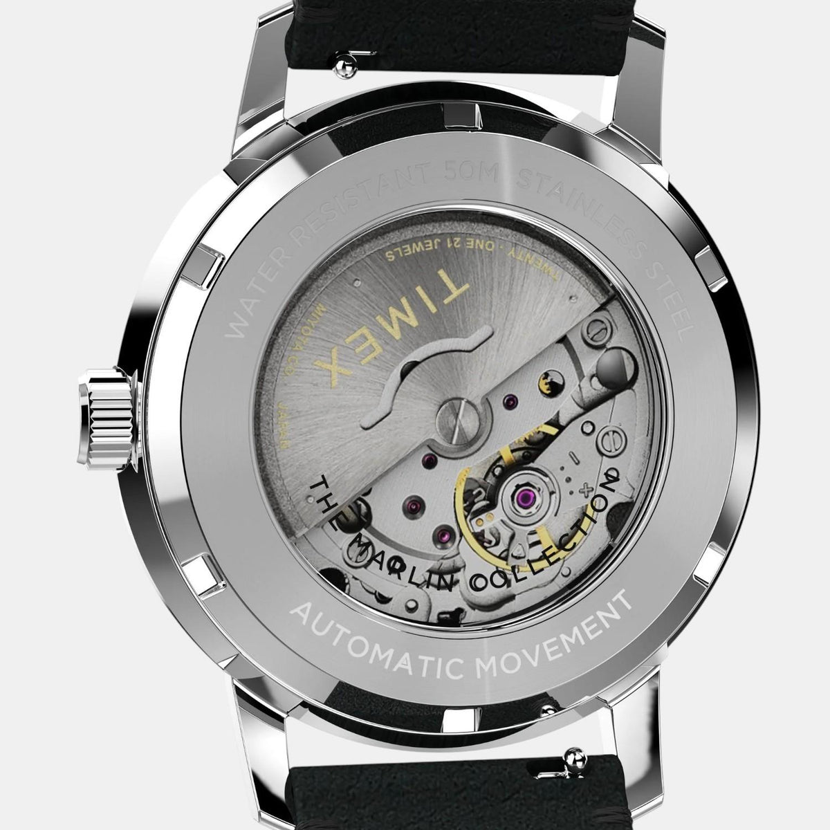 Men Automatic Black Dial Analog Leather Watch TW2W59700UJ