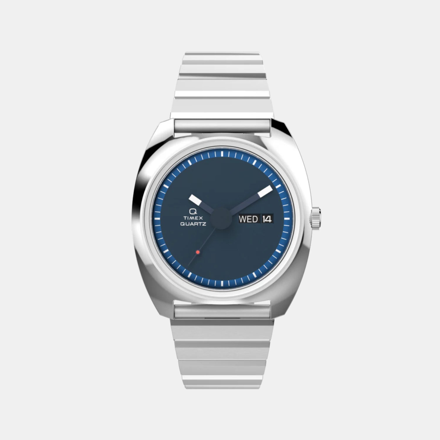 Q Timex Men Quartz Blue Dial Analog Stainless Steel Watch TW2W59800UJ