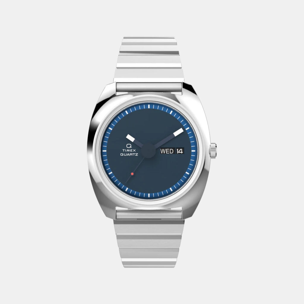 Q Timex Men Quartz Blue Dial Analog Stainless Steel Watch TW2W59800UJ