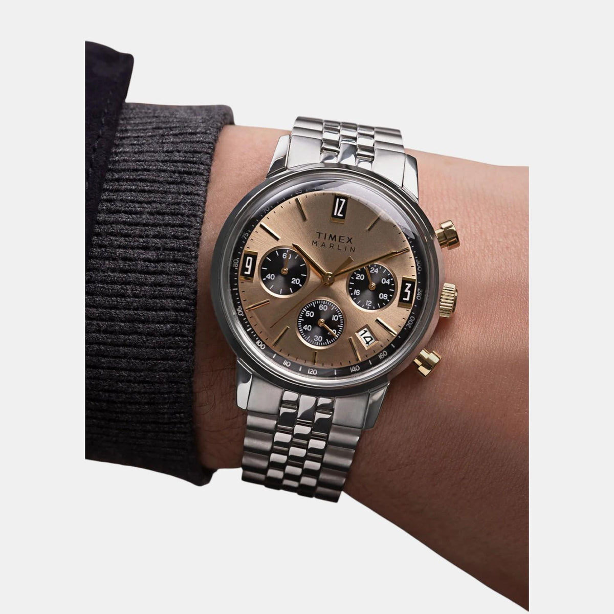 Men Quartz Champagne Dial Analog Stainless Steel Watch TW2W60100UJ