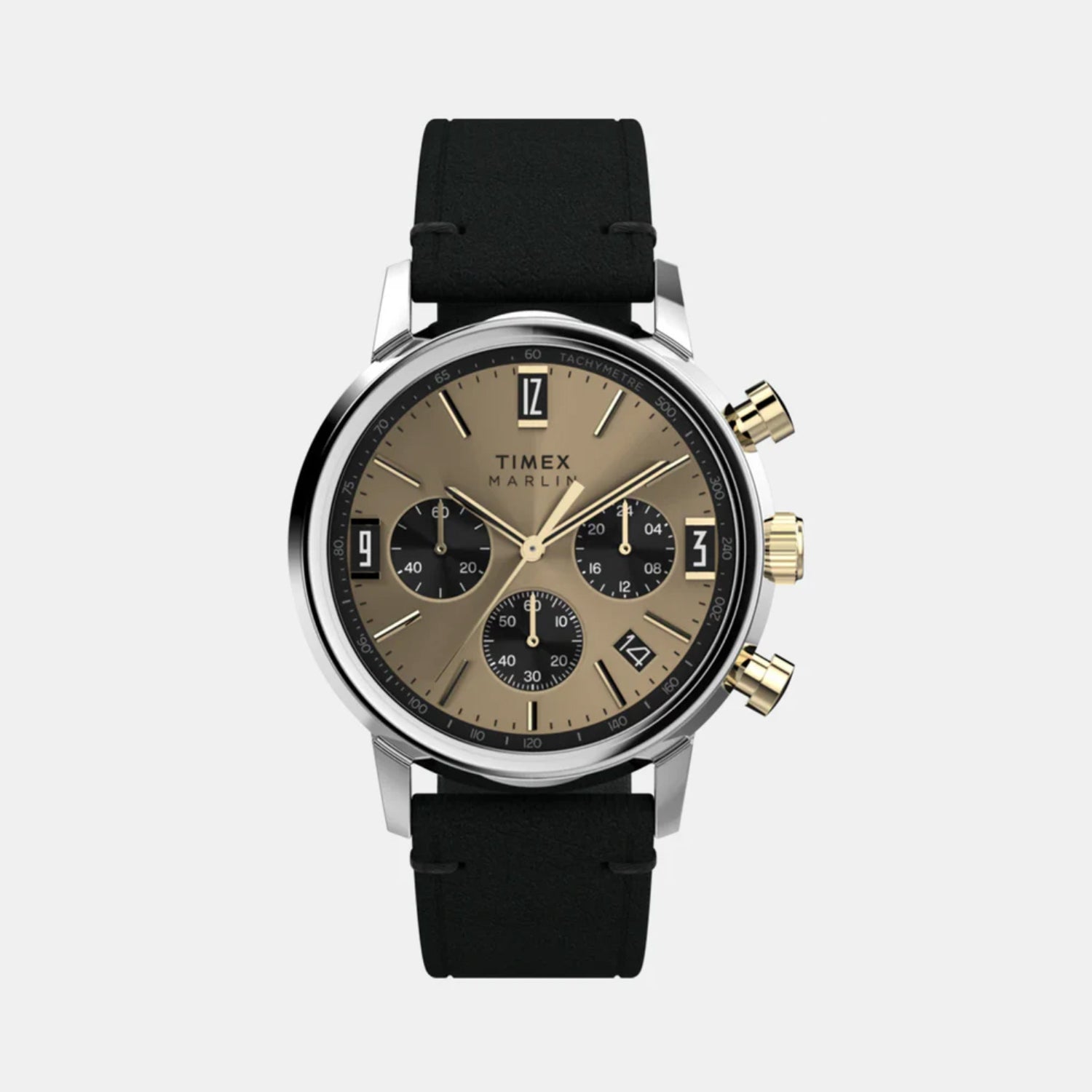 Marlin Men Quartz Champagne Dial Chronograph Leather Watch TW2W60300UJ