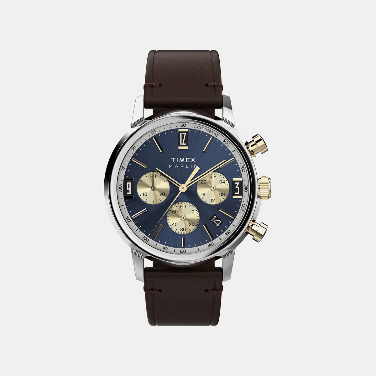 Marlin Men Quartz Blue Dial Chronograph Leather Watch TW2W60400UJ