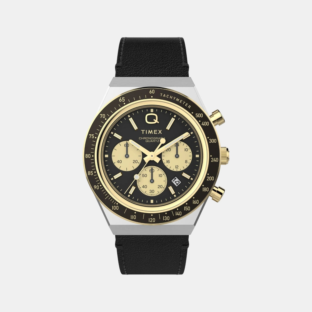 Men Quartz Black Dial Analog Leather Watch TW2W64300UJ