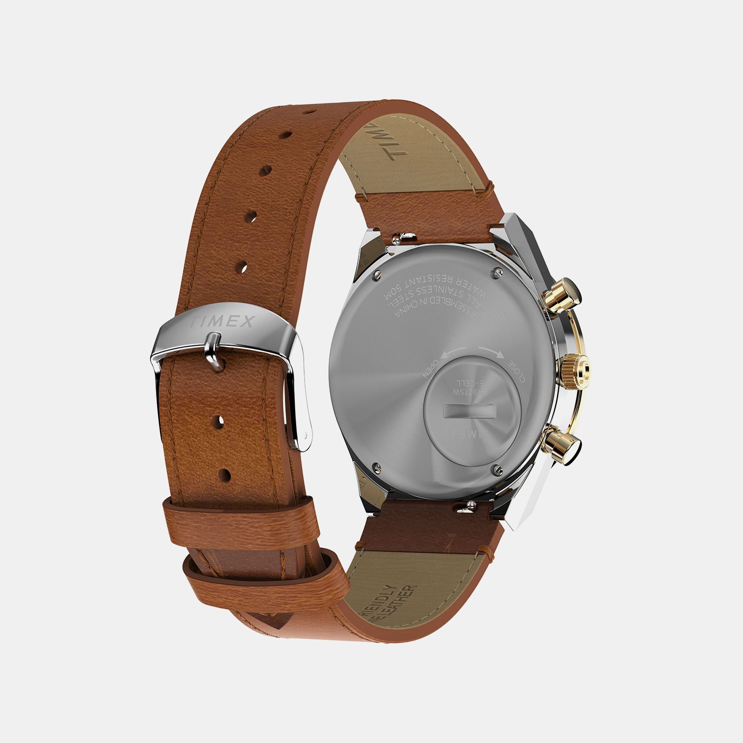 Men Quartz Gold Dial Analog Leather Watch TW2W64400UJ
