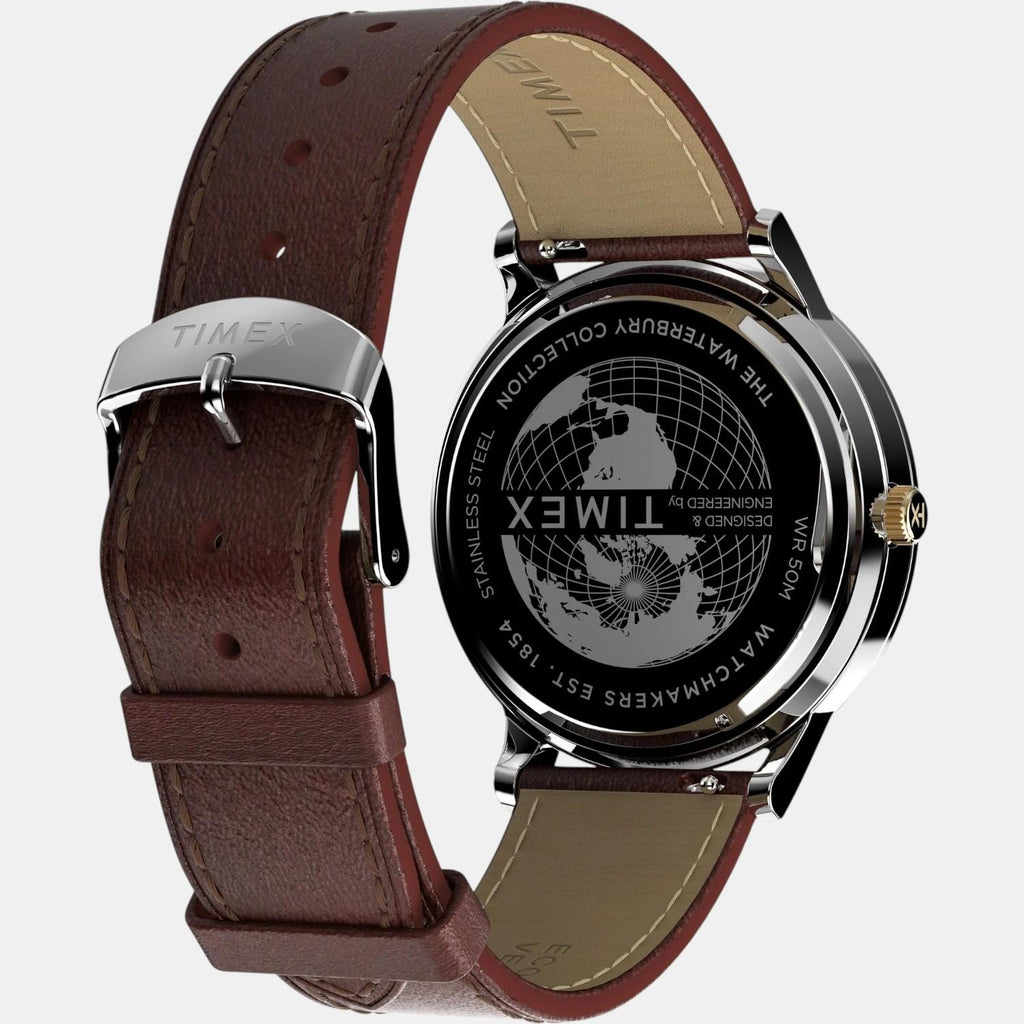 Men Quartz Blue Dial Analog Leather Watch TW2W75600UJ