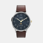 Men Quartz Blue Dial Analog Leather Watch TW2W75600UJ
