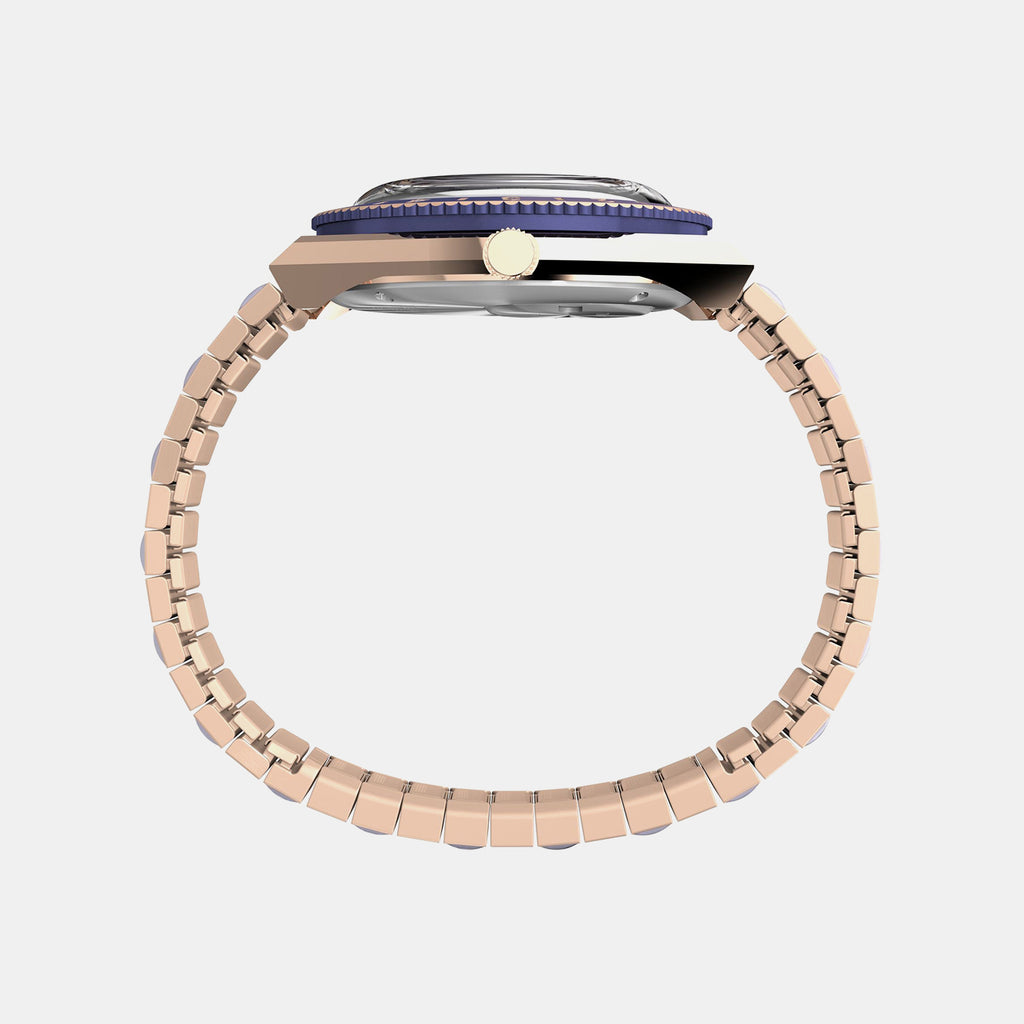 Q Timex Women Quartz Purple Dial Analog Stainless Steel Watch TW2W87700UJ