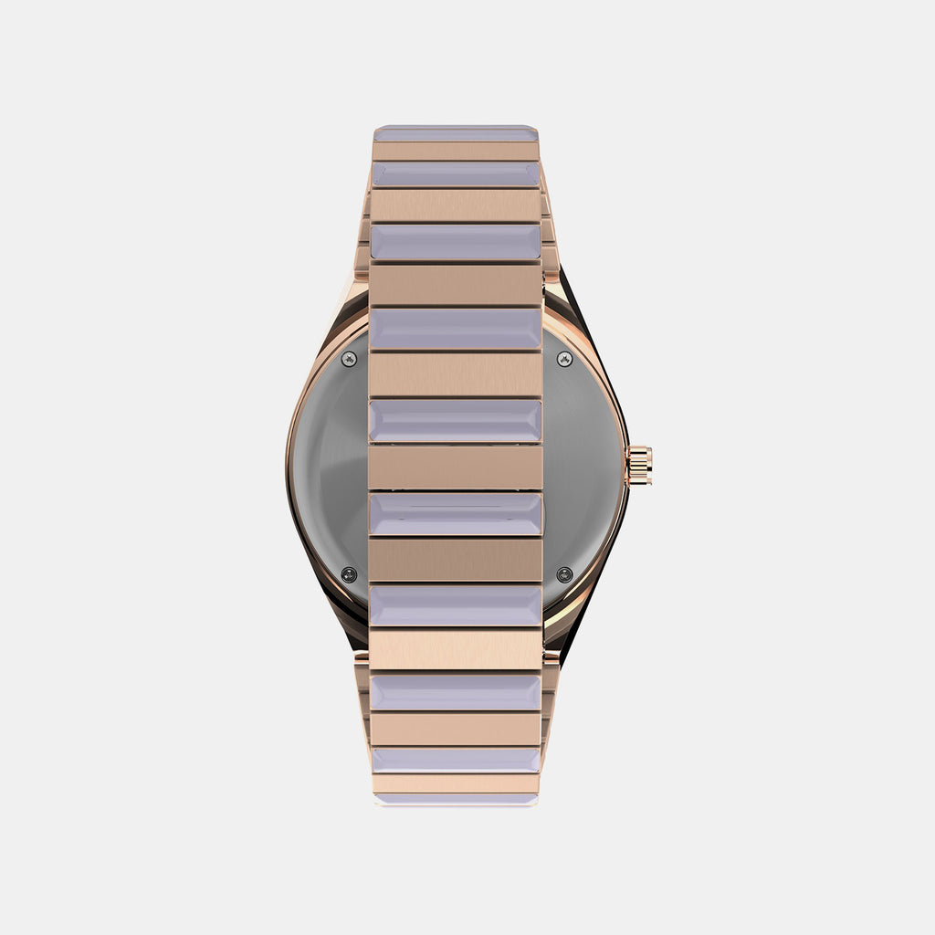 Q Timex Women Quartz Purple Dial Analog Stainless Steel Watch TW2W87700UJ