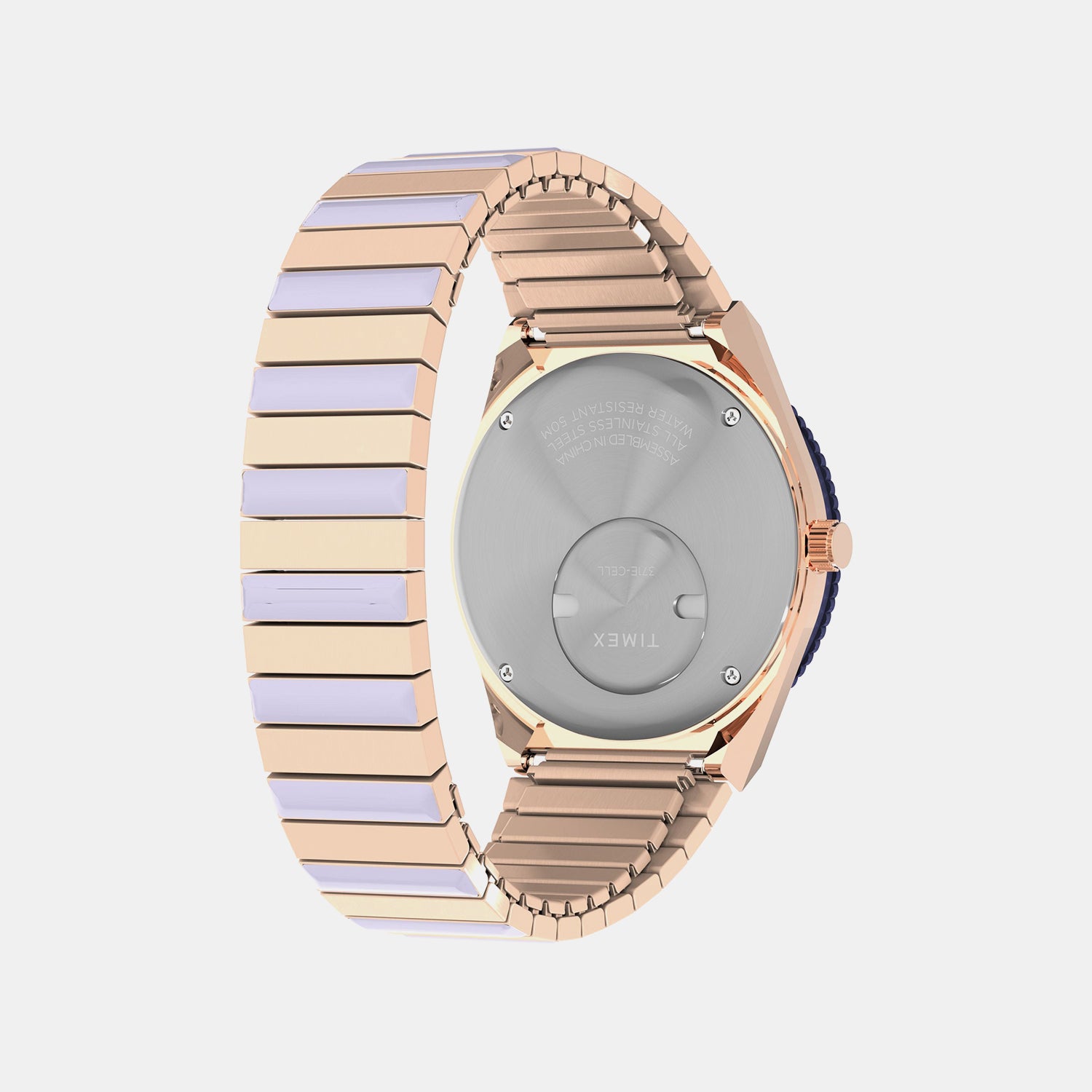 Q Timex Women Quartz Purple Dial Analog Stainless Steel Watch TW2W87700UJ