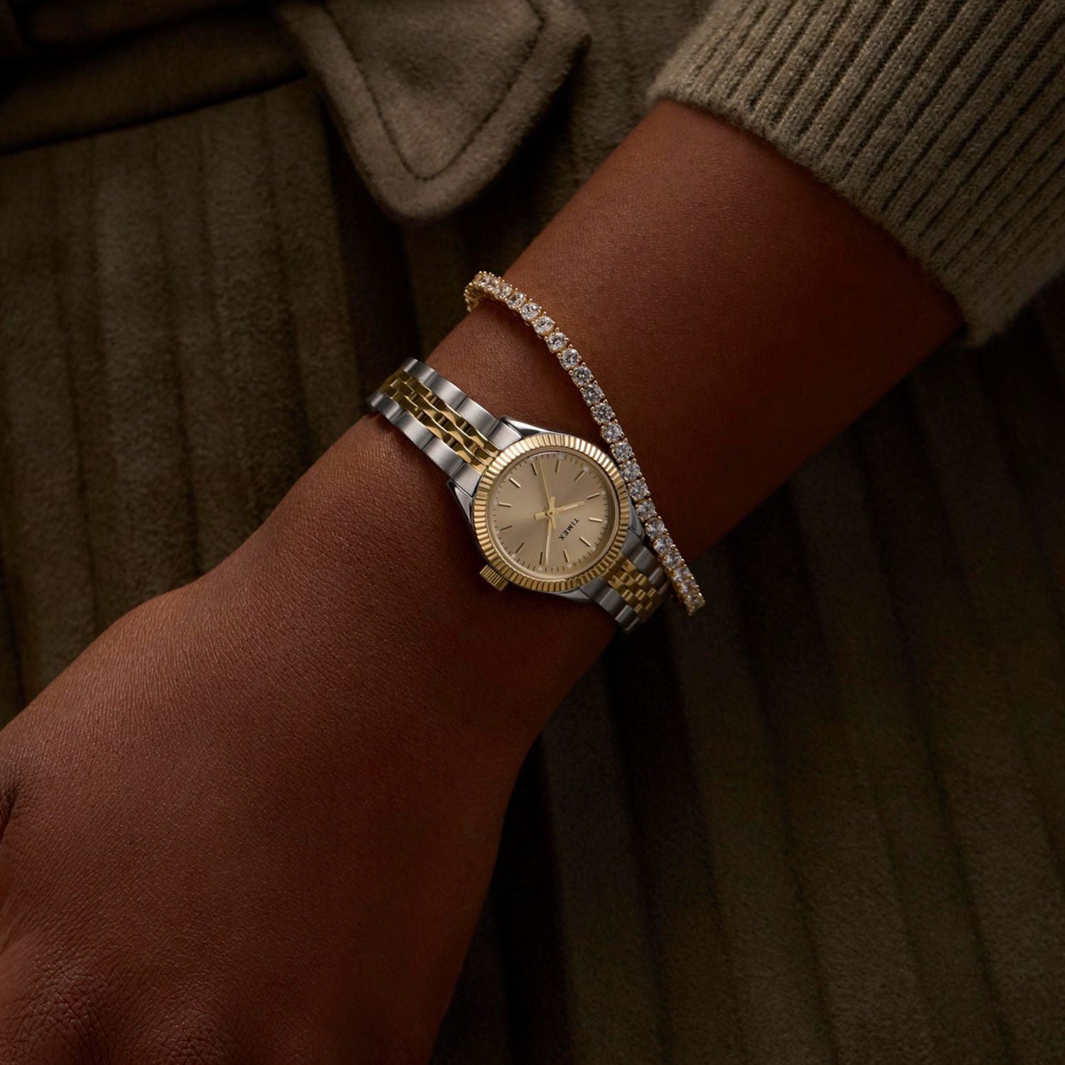 Women Quartz Gold Dial Analog Stainless Steel Watch TW2W90900UJ