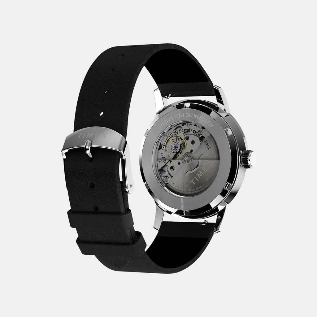 Men Automatic Blue Dial Analog Leather Watch TW2W93100UJ