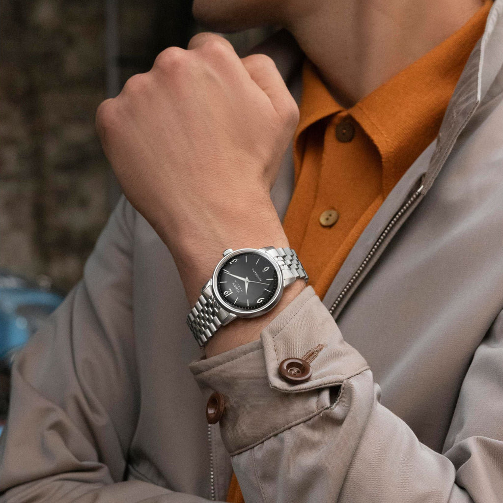 Marlin Men Automatic Black Dial Analog Stainless Steel Watch TW2W93200UJ