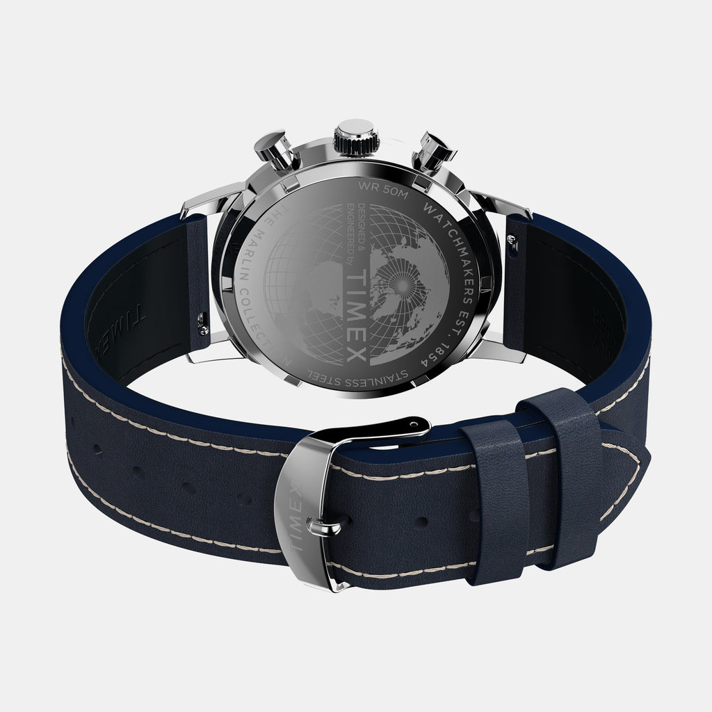 Men Quartz Blue Dial Chronograph Leather Watch TW2W99000UJ