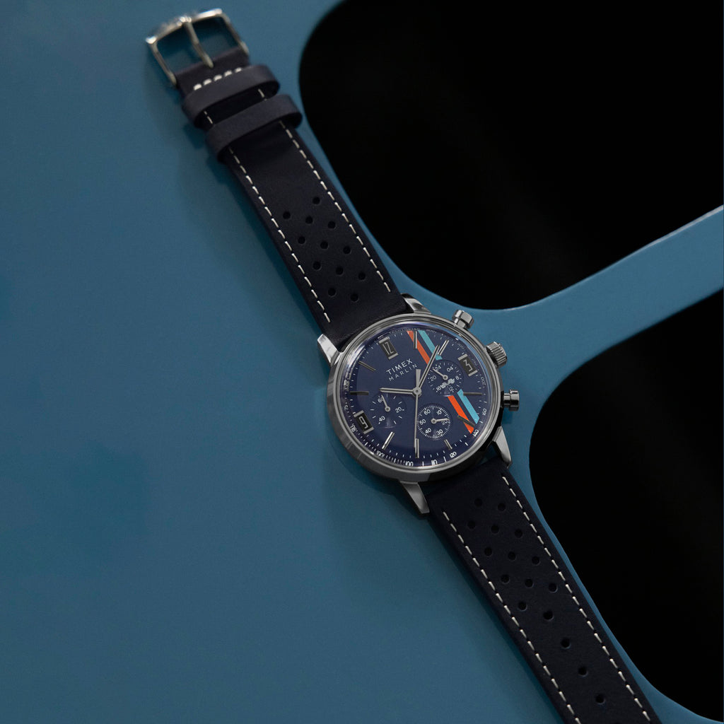 Men Quartz Blue Dial Chronograph Leather Watch TW2W99000UJ