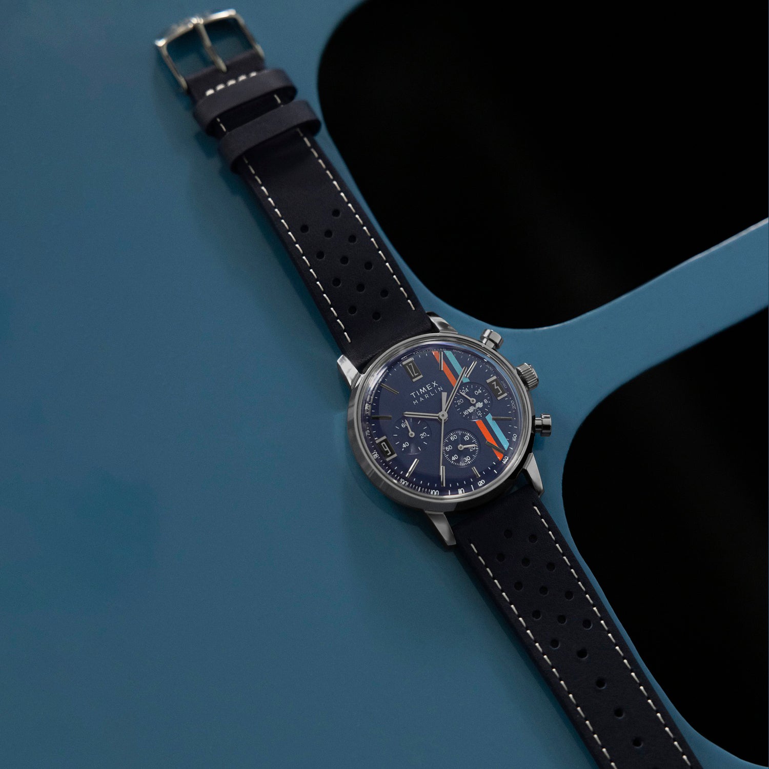 Men Quartz Blue Dial Chronograph Leather Watch TW2W99000UJ
