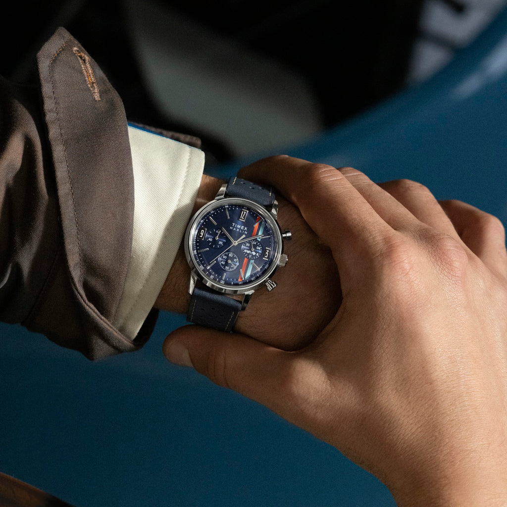 Men Quartz Blue Dial Chronograph Leather Watch TW2W99000UJ