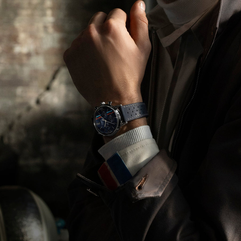 Men Quartz Blue Dial Chronograph Leather Watch TW2W99000UJ