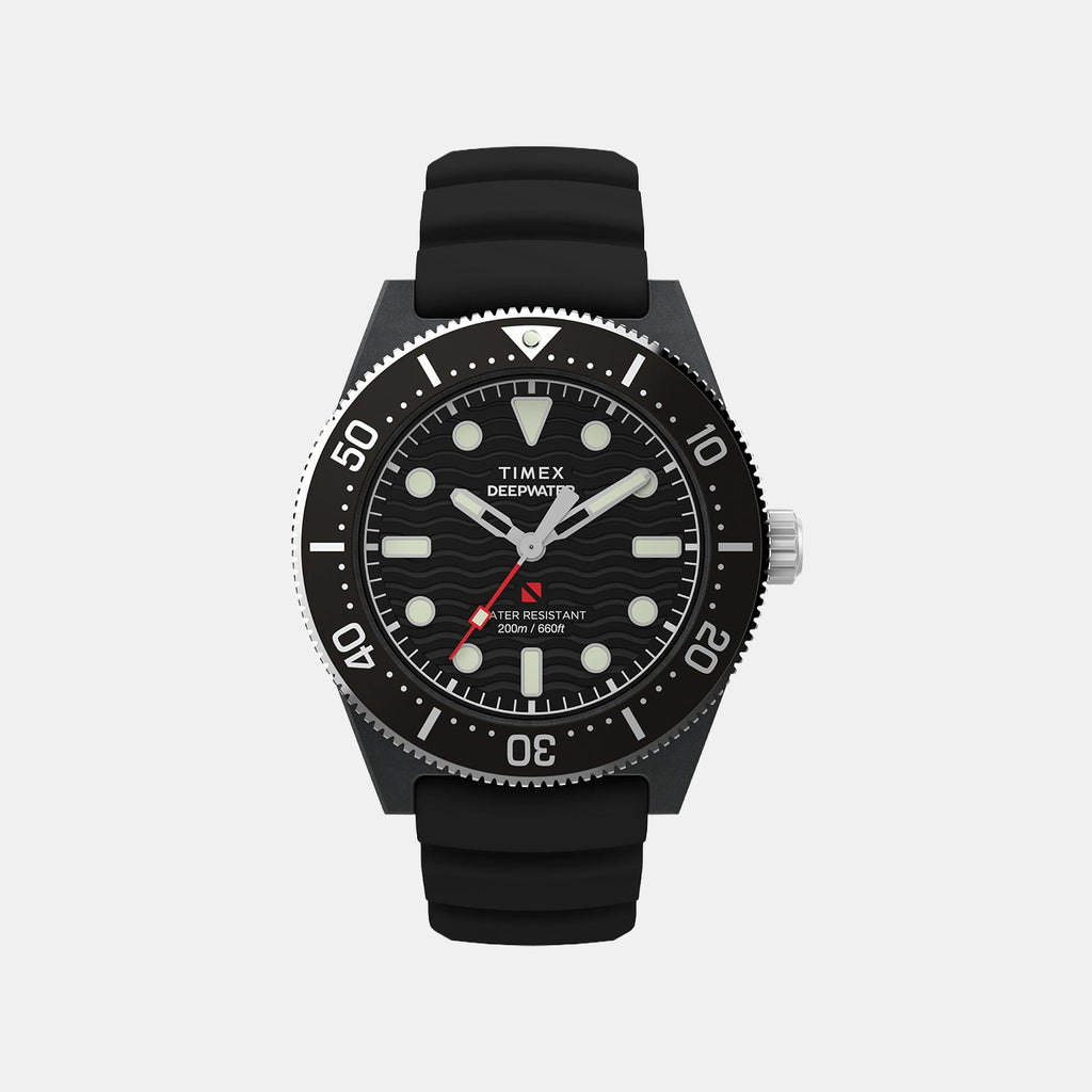 Men Quartz Black Dial Analog Rubber Watch TW2Y02200UJ