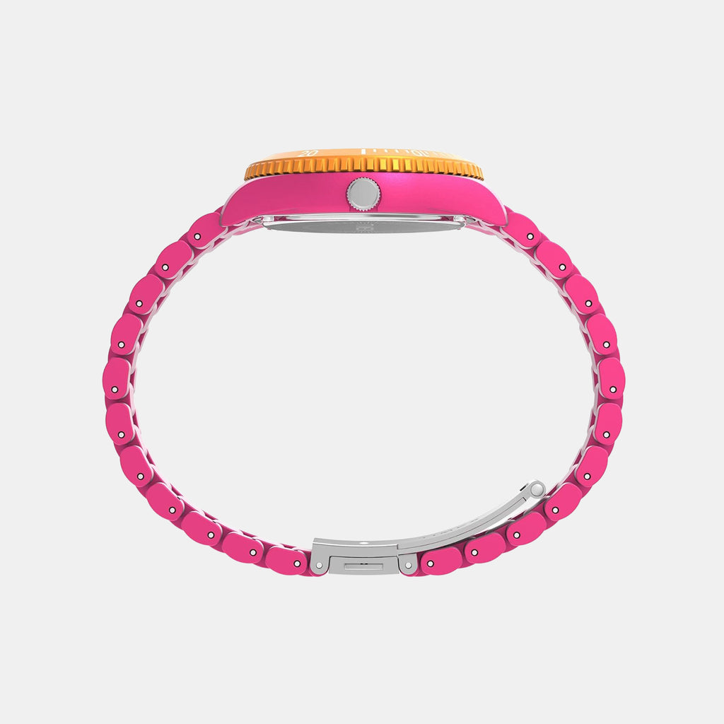 Women Quartz Pink Dial Analog Plastic Watch TW2Y04600UJ