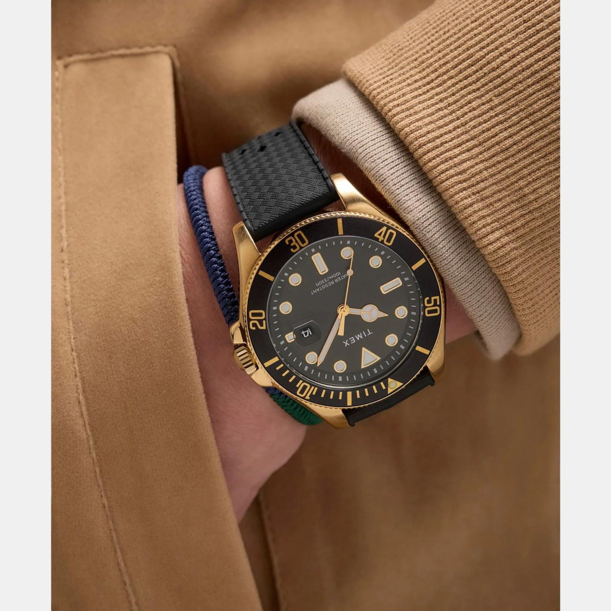 Men Quartz Green Dial Analog Synthetic Watch TW2Y05300UJ