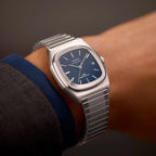 Q Timex Unisex Automatic Blue Dial Analog Stainless Steel Watch TW2Y07400UJ