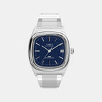 Q Timex Unisex Automatic Blue Dial Analog Stainless Steel Watch TW2Y07400UJ