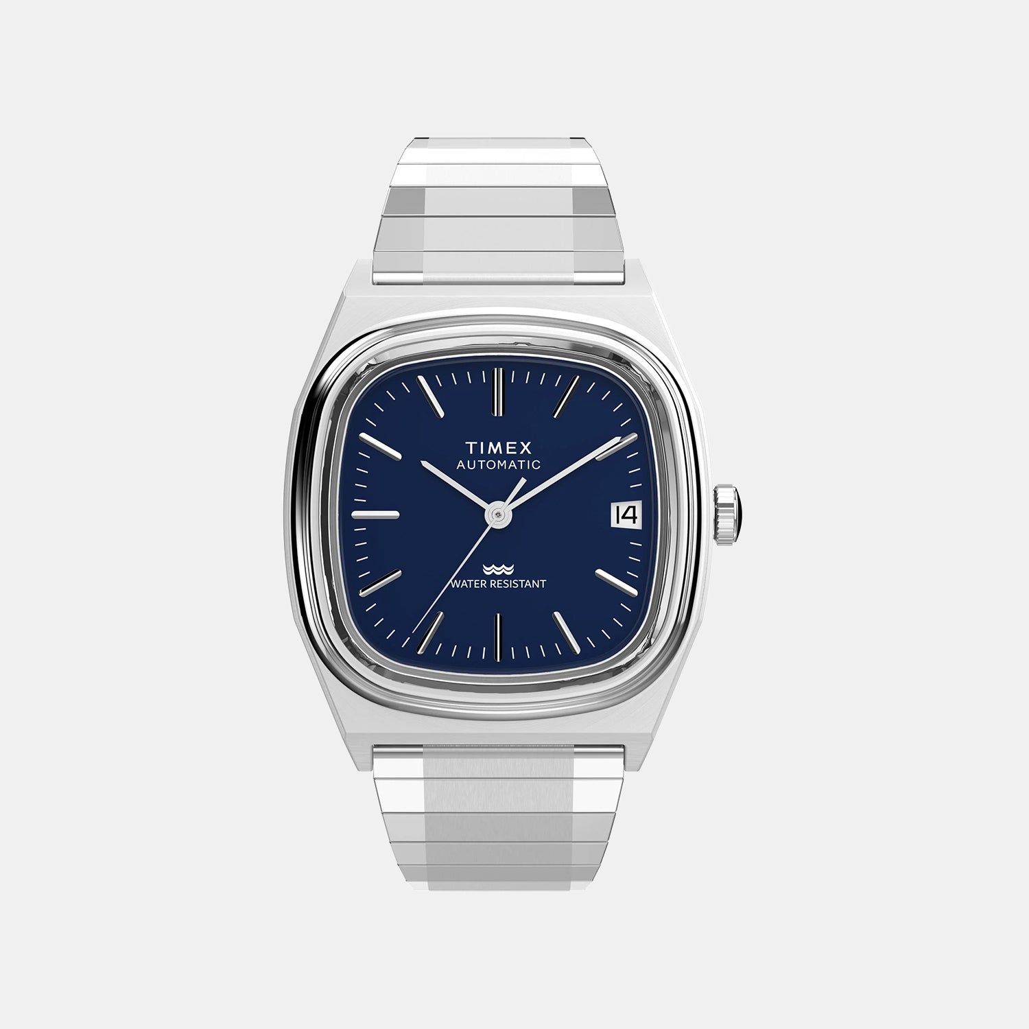 Q Timex Unisex Automatic Blue Dial Analog Stainless Steel Watch TW2Y07400UJ