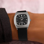 Q Timex Women Automatic Black Dial Analog Leather Watch TW2Y07500UJ