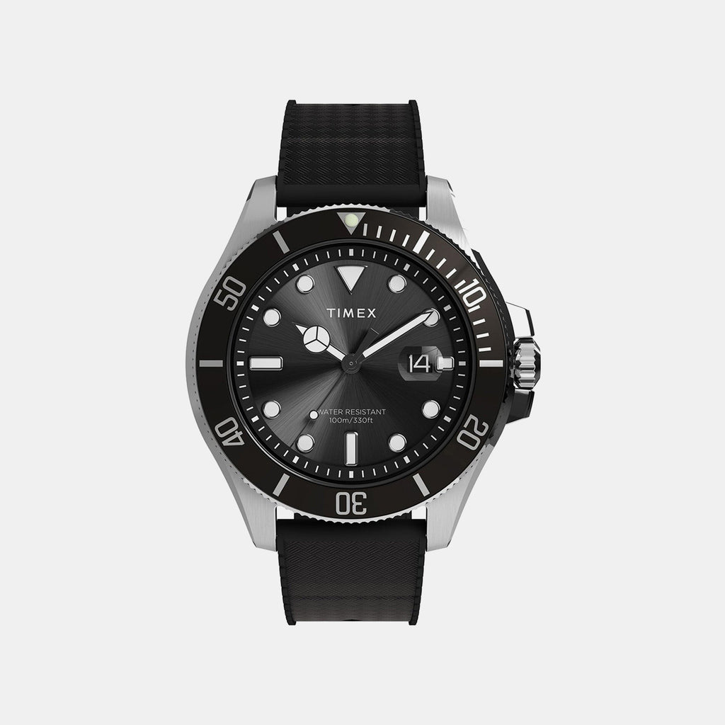 Men Quartz Black Dial Analog Rubber Watch TW2Y09200UJ