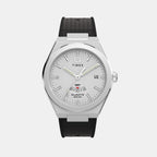 Q Timex Men Quartz Silver Dial Analog Rubber Watch TW2Y12200UJ