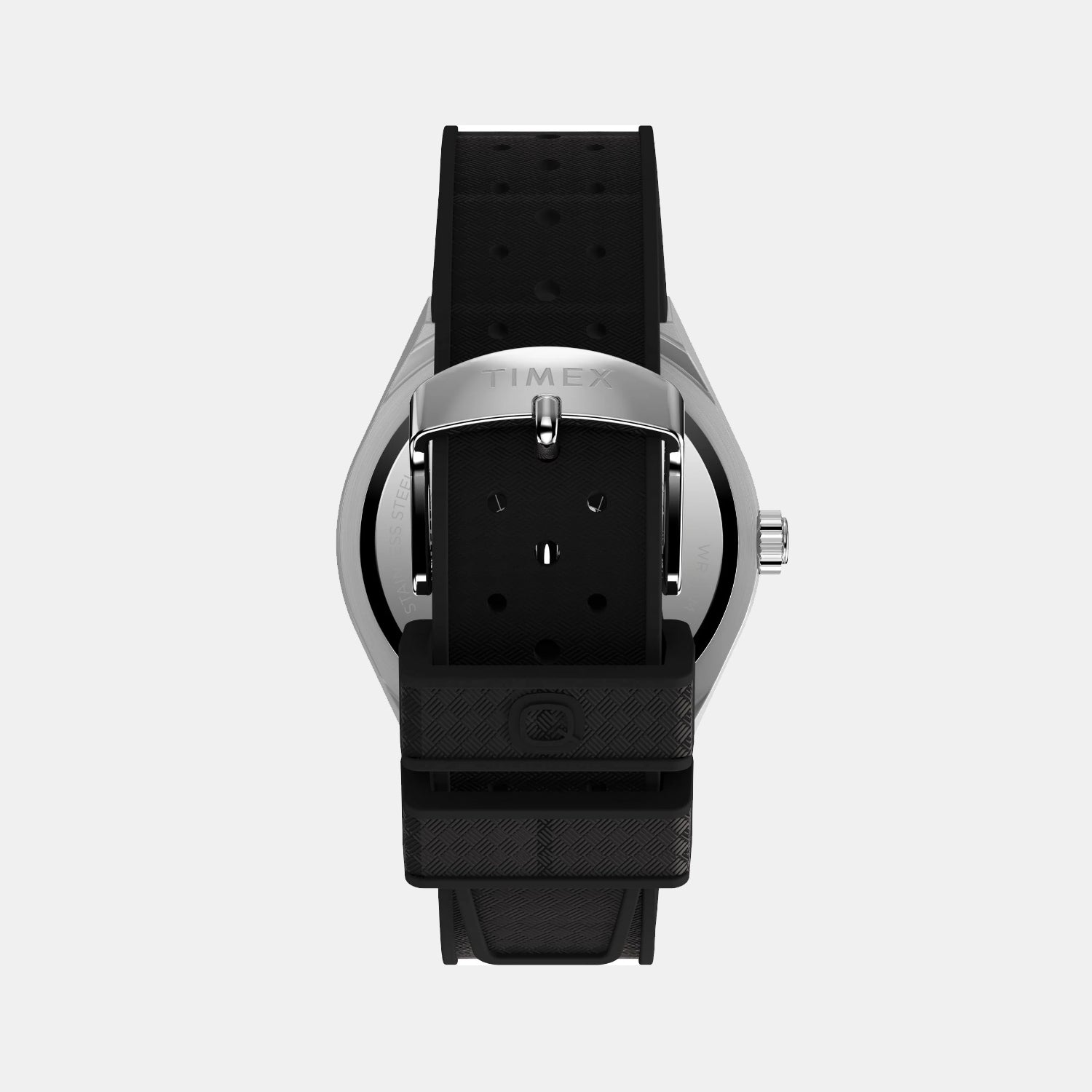 Q Timex Men Quartz Silver Dial Analog Rubber Watch TW2Y12200UJ