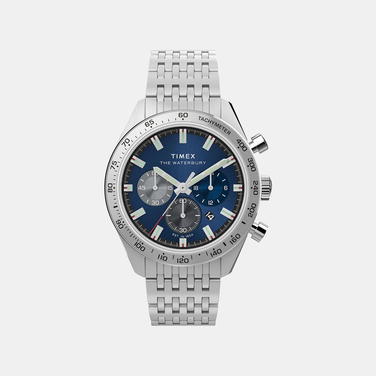 Waterbury Men Quartz Blue Dial Chronograph Stainless Steel Watch TW2Y18500UJ