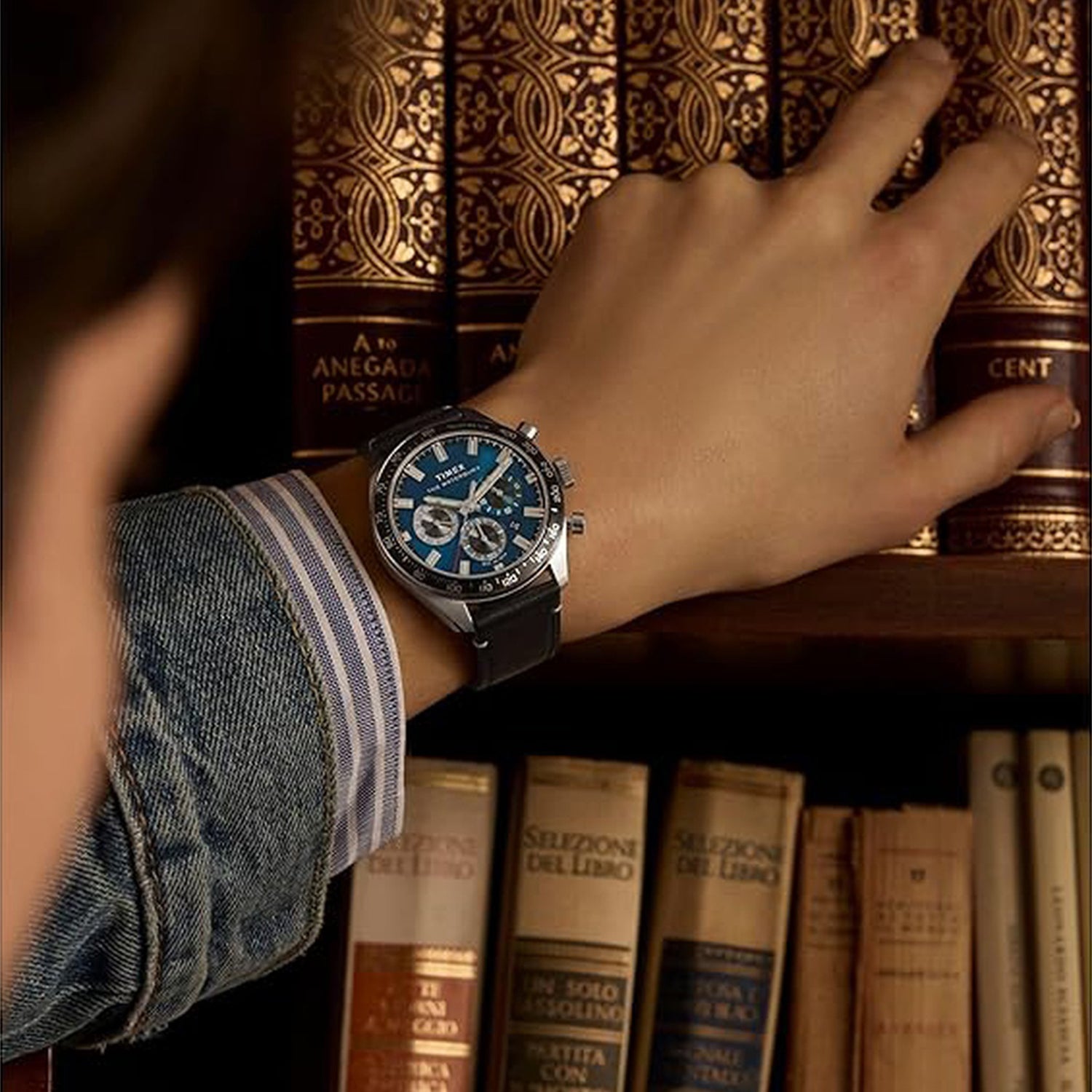 Waterbury Traditional Men Quartz Blue Dial Chronograph Watch TW2Y18600IK