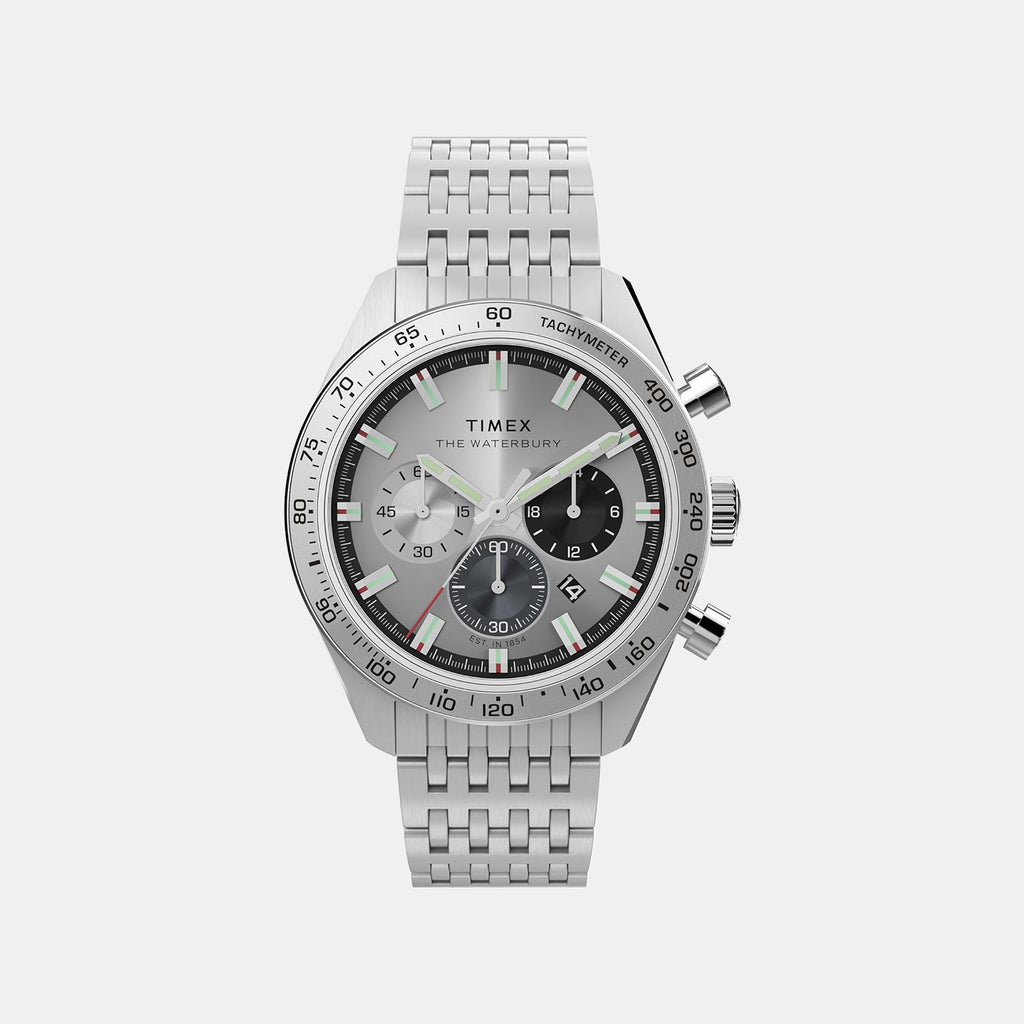 Men Quartz Silver Dial Chronograph Stainless Steel Watch TW2Y18700UJ