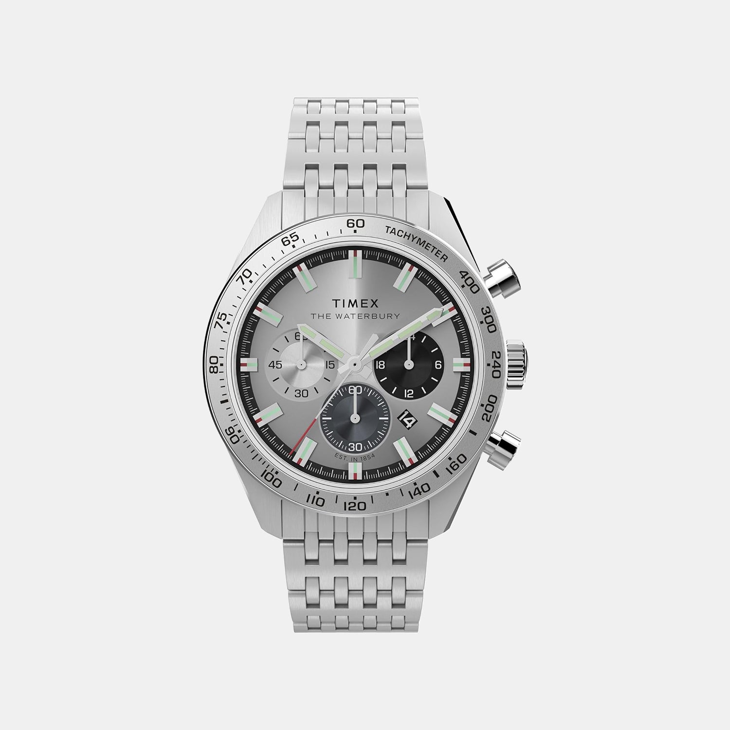Men Quartz Silver Dial Chronograph Stainless Steel Watch TW2Y18700UJ