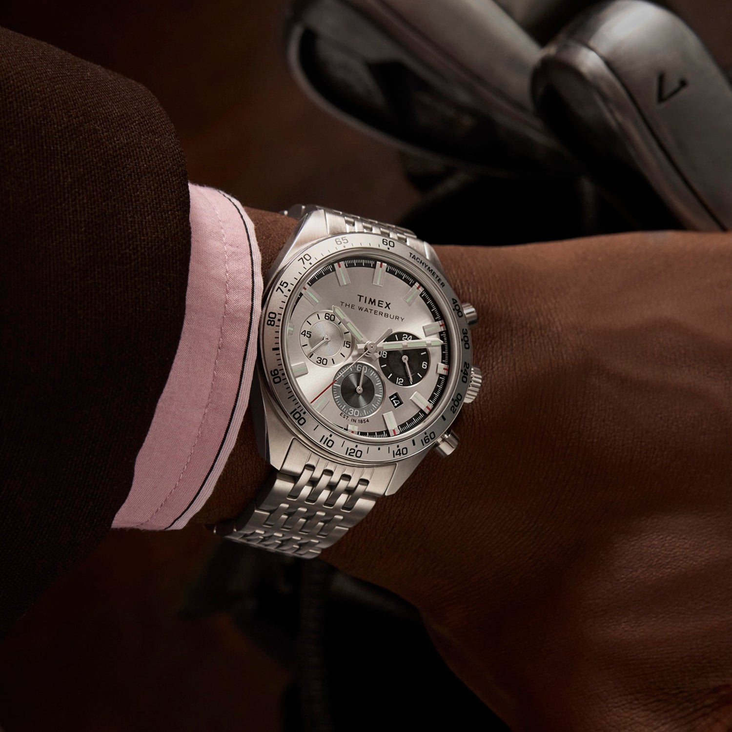 Men Quartz Silver Dial Chronograph Stainless Steel Watch TW2Y18700UJ