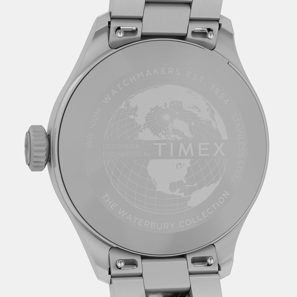 Waterbury Men Quartz Silver Dial Analog Stainless Steel Watch TW2Y18800UJ