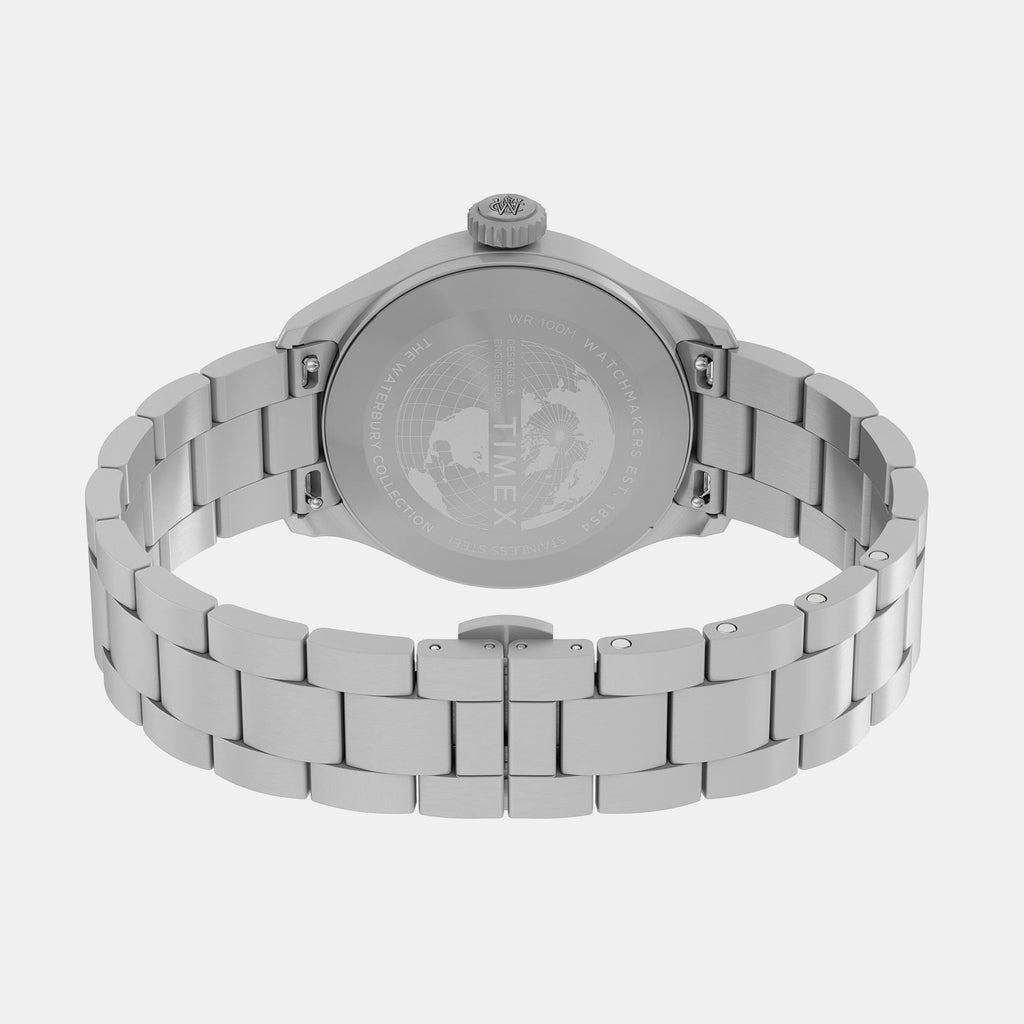 Waterbury Men Quartz Silver Dial Analog Stainless Steel Watch TW2Y18800UJ