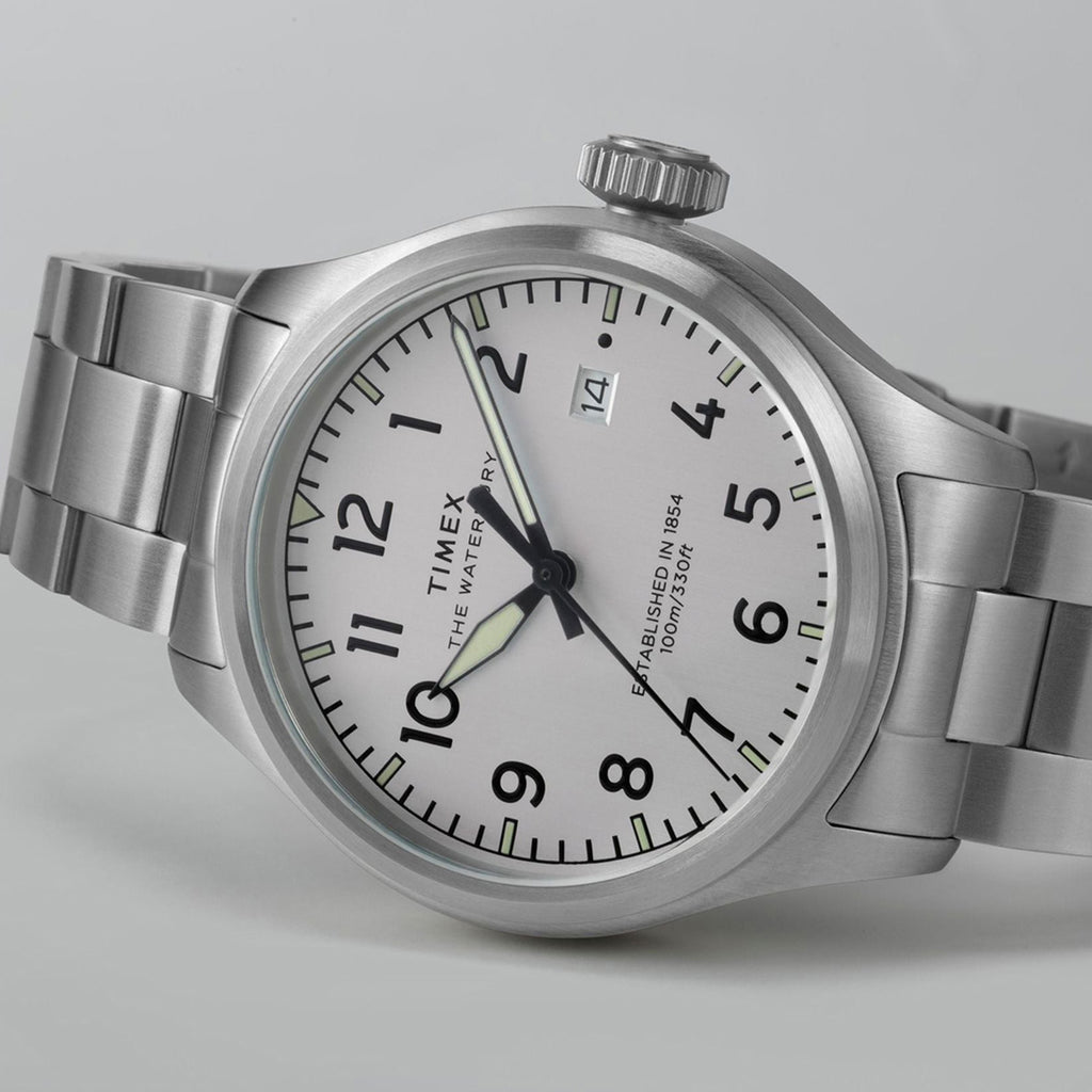 Waterbury Men Quartz Silver Dial Analog Stainless Steel Watch TW2Y18800UJ