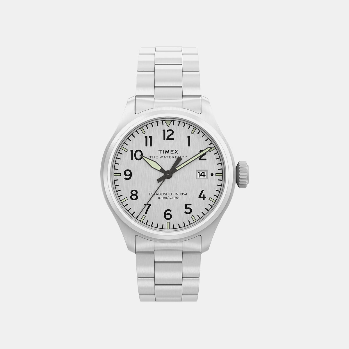Waterbury Men Quartz Silver Dial Analog Stainless Steel Watch TW2Y18800UJ