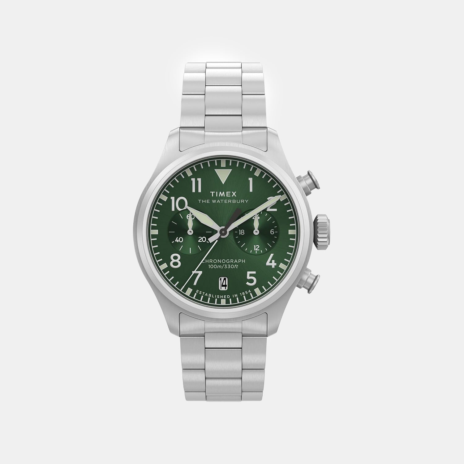 Men Quartz Green Dial Chronograph Steel Watch TW2Y19100IK