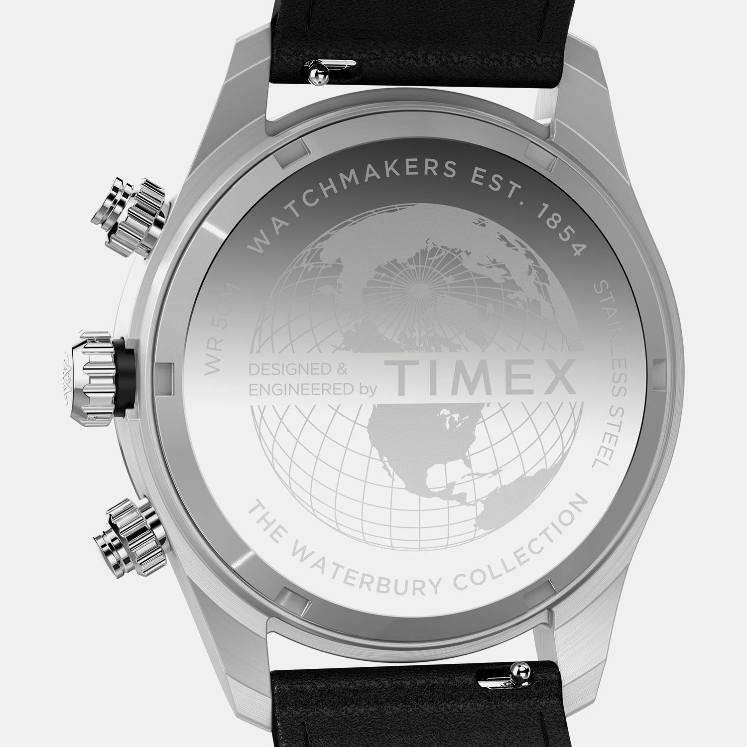 Waterbury Heritage Men Quartz Silver Dial Chronograph Leather Watch TW2Y19300IK