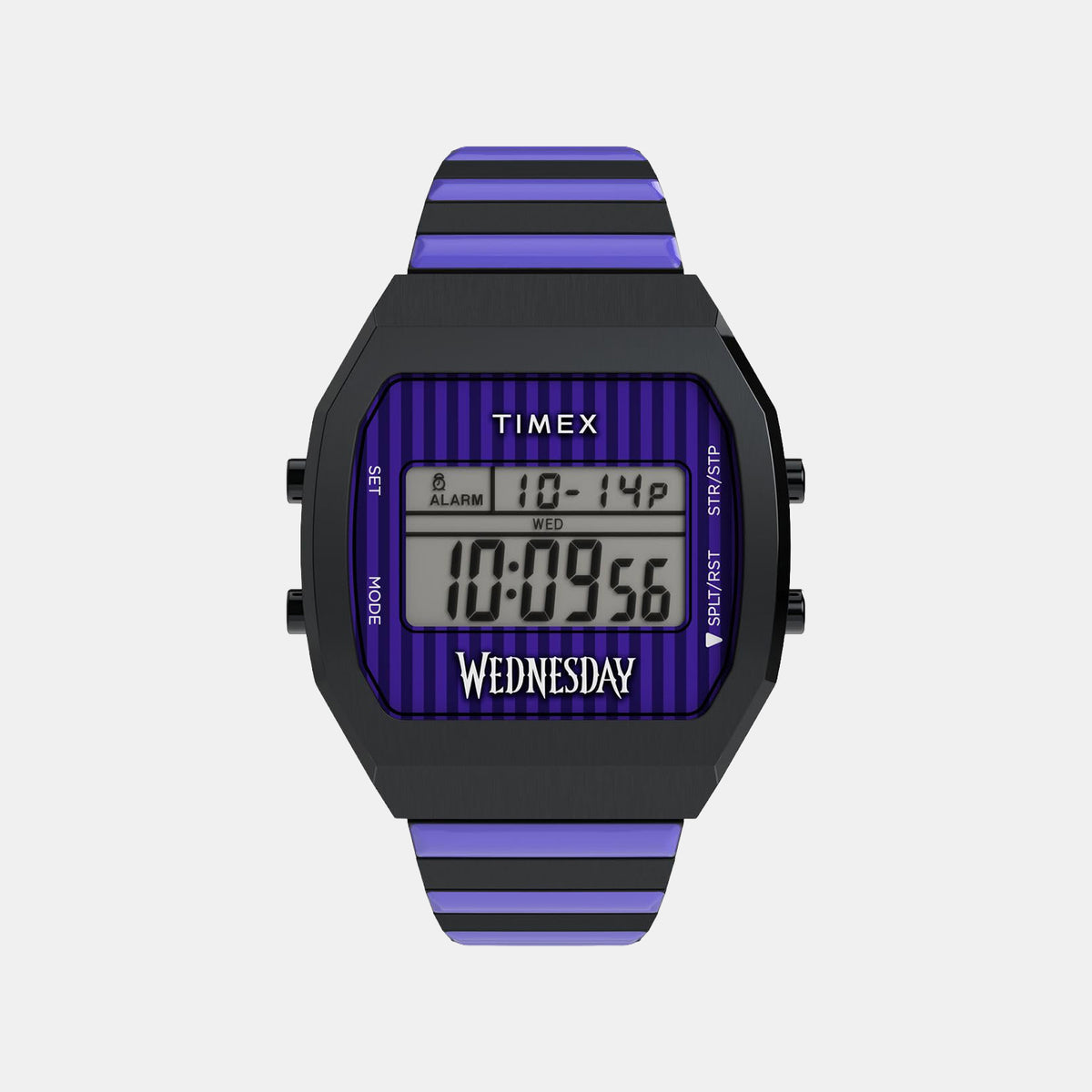 Timex x Wednesday T80 Men Quartz Grey Dial Digital Stainless Steel Watch TW2Y19500X6