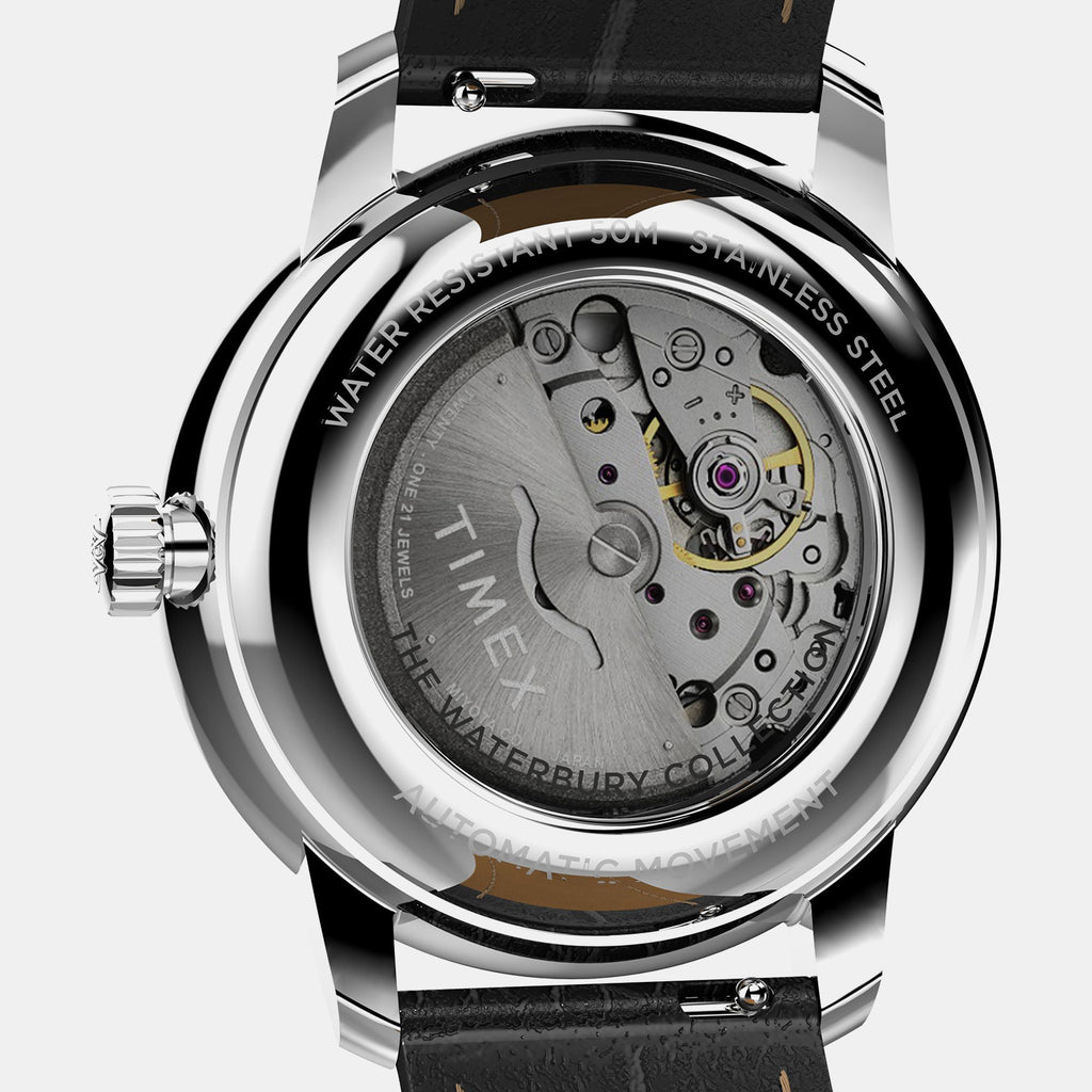 Men Automatic Silver Dial Analog Leather Watch TW2Y22900UJ