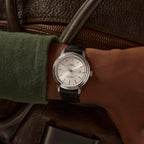 Men Automatic Silver Dial Analog Leather Watch TW2Y22900UJ