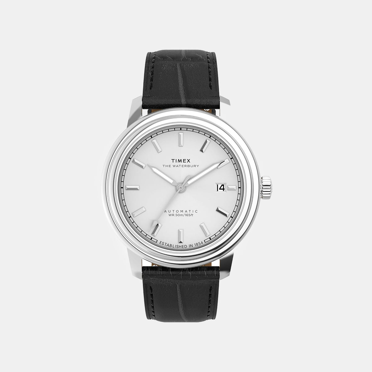 Waterbury Men Automatic Silver Dial Analog Leather Watch TW2Y22900UJ