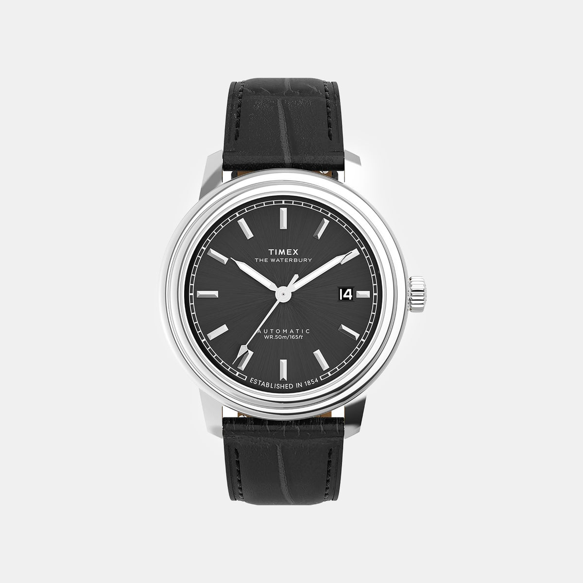 Waterbury Men Automatic Black Dial Analog Leather Watch TW2Y23000UJ