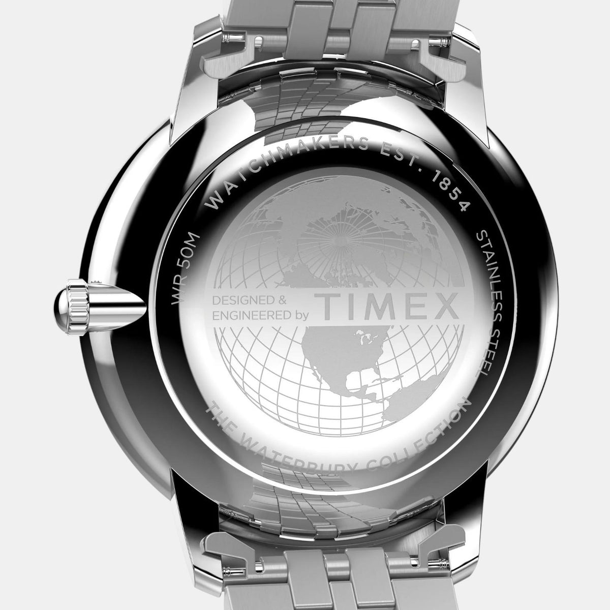 Waterbury Men Quartz Black Dial Analog Stainless Steel Watch TW2Y23300UJ