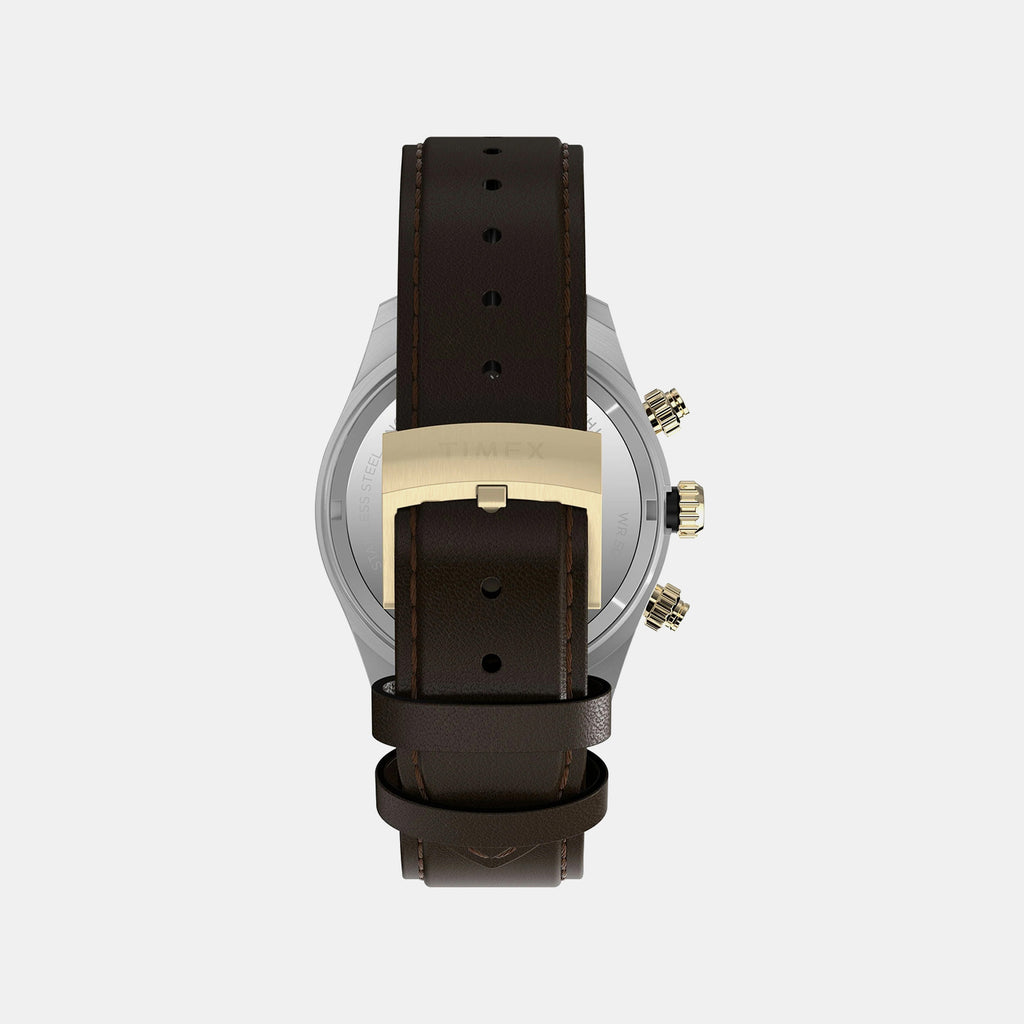Waterbury Heritage Men Quartz Black Dial Chronograph Leather Watch TW2Y24100IK