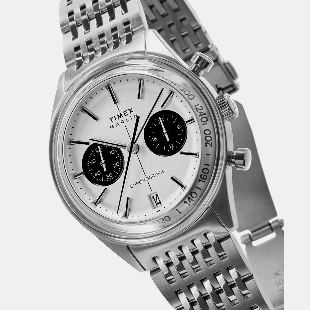 Marlin Men Quartz Silver Dial Chronograph Stainless Steel Watch TW2Y24600UJ
